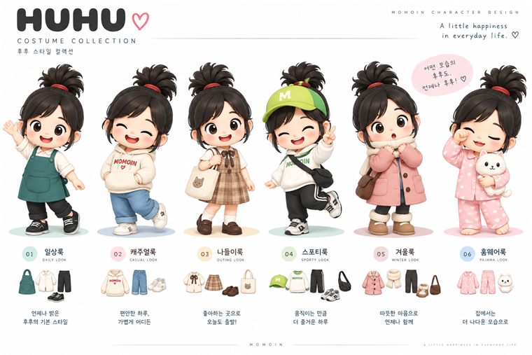기본 · 계절 의상 6종