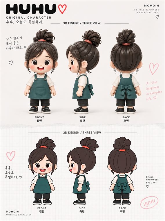 2D · 3D 3면도