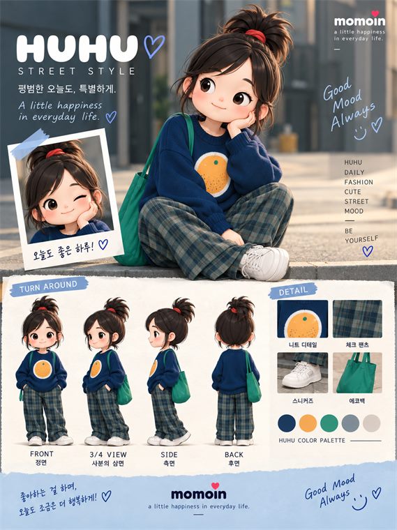 05 선 맨투맨 · 그린 체크